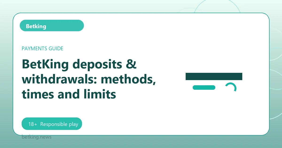BetKing deposits & withdrawals: methods, times and limits - Betking guide