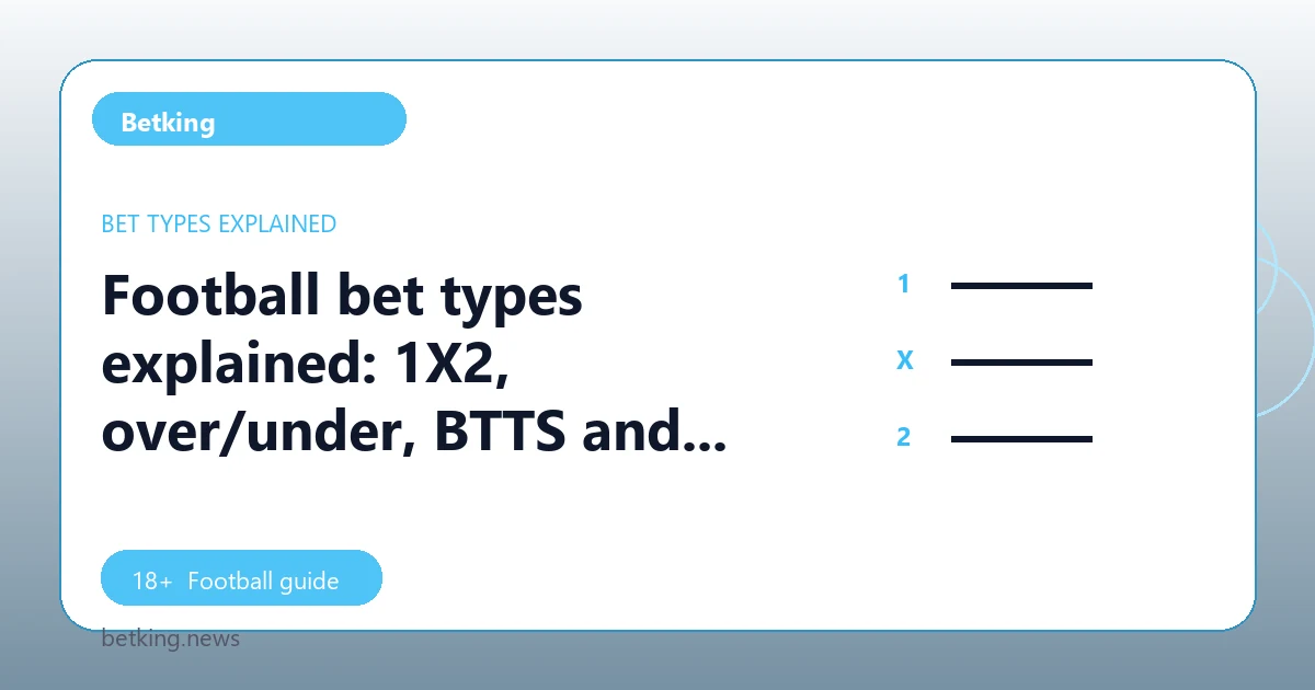 Football bet types explained: 1X2, over/under, BTTS and more - Betking football guide