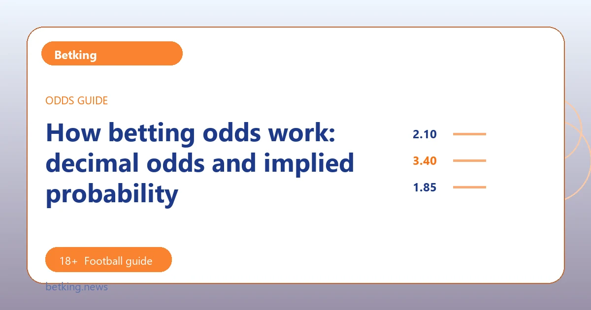 How betting odds work: decimal odds and implied probability - Betking football guide